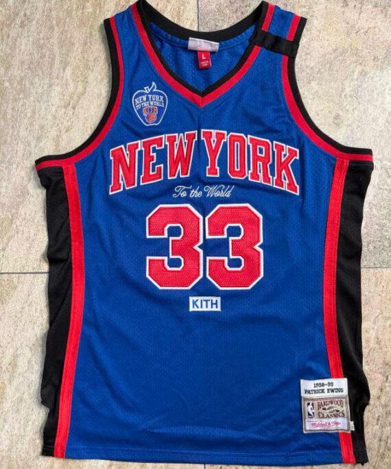 (High Quality) Patrick Ewing Basketball Jersey #33 New York Knicks & KITH