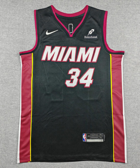 Giannis Antetokounmpo Basketball Jersey #34 Miami Heat Black Robinhood