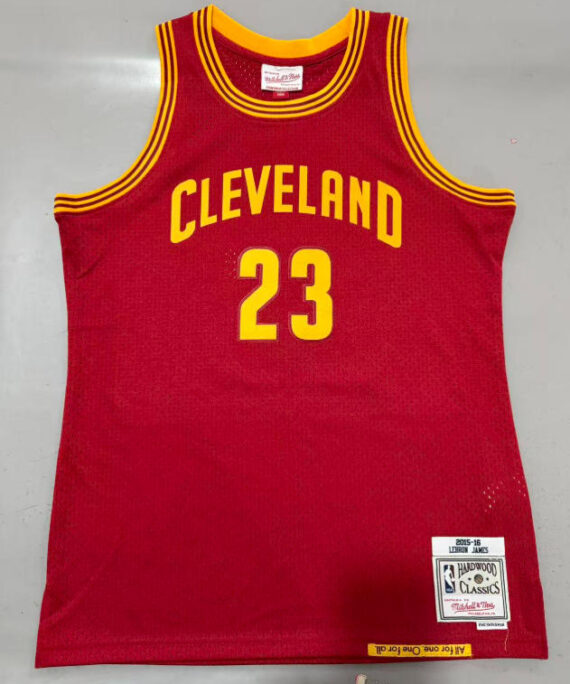 Lebron James Basketball Jersey #23 Cleveland Cavaliers 2015 16 Red Retro