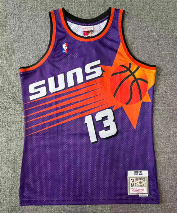 Steve Nash Basketball Jersey #13 Phoenix Suns 1996 97 Purple Retro