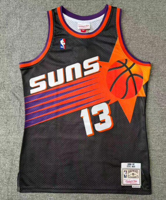 Steve Nash Basketball Jersey #13 Phoenix Suns 1996 97 Black Retro
